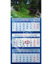 Картинка к книге Календарь квартальный 320х700 - Календарь 2009 Пейзаж с мостиком (16812)