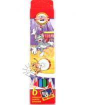 Картинка к книге Цветные карандаши 6 цветов (4-8) - Карандаши 6 цветов "Том и Джерри" (3651)