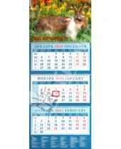 Картинка к книге Календарь квартальный 320х780 - Календарь квартальный 2011 год. "Год кролика. Кролик в траве" (14113)