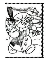 Картинка к книге Хатбер - Бархатная картина "Снеговик" (07377)