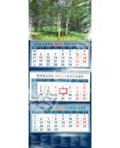 Картинка к книге Календарь квартальный 320х780 - Календарь 2012 "Пейзаж с березами" (14246)