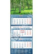 Картинка к книге Календарь квартальный 320х780 - Календарь 2013 "Березовая роща" (14343)