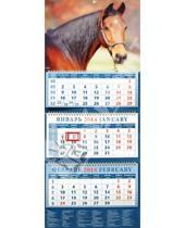 Картинка к книге Календарь квартальный 320х780 - Календарь 2014 на 3-х спиралях с пиколло и курсором "Портрет лошади. Гнедая масть" (14401)