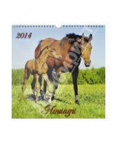 Картинка к книге Календари настенные на ригеле 285*285 - Календарь на 2014 год "Лошади". Перекидной с ригелем (18 0005)