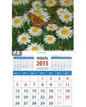 Картинка к книге Календарь на магните  94х167 - Календарь магнитный на 2015 год "Ромашки с бабочкой" (20516)