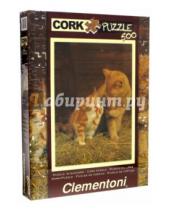 Картинка к книге Cork puzzle - Пазл-500. Кошка с котенком. Пробковый (30205)