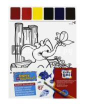 Картинка к книге KriBly Boo - Набор для раскрашивания акварелью "Слоненок и бабочка" (58569)