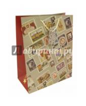 Картинка к книге Бумажные пакеты - Пакет бумажный 26*32,4*12,7 "Почтовые марки" (39662)