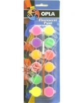 Картинка к книге OPLA - Краска (80321231) флуоресцентная в блистере 6 цветов (12 шт.) + кисть