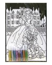 Картинка к книге Бархатные раскраски (гелевые краски) - Бархатная раскраска: Принцесса (1503)