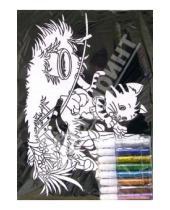 Картинка к книге Бархатные раскраски (гелевые краски) - Бархатная раскраска: Котенок с удочкой