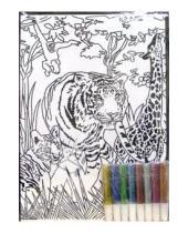 Картинка к книге Бархатные раскраски (гелевые краски) - Бархатная раскраска: Тигр (1529)