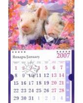 Картинка к книге Календари - Календарь 2007 Свадебные поросята в цветах (МО-0032)
