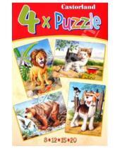 Картинка к книге 4х Puzzle - Puzzle-8*12*15*20 "Звери" (4 в 1) (В-04041)