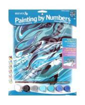 Картинка к книге Раскрашивание красками акриловыми - Набор для раскрашивания "Портрет дельфинов" (PPPNJ44)