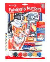 Картинка к книге Раскрашивание красками акриловыми - Набор для раскрашивания "Котята с книгой" (PPPNJ48)