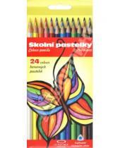 Картинка к книге Цветные карандаши более 20 цветов - Карандаши, 24 цвета "Premium Triangular" (A1099)