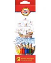 Картинка к книге Цветные карандаши 18 цветов (15-20) - Карандаши цветные, 18 цветов "Корабль" (3583)
