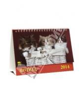 Картинка к книге Календарь настольный 200х140 (домики) - Календарь на 2014 год "Котята" (19409)