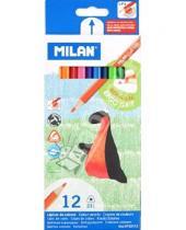Картинка к книге Milan - Карандаши цветные трехгранные, 12 цветов (0722312)