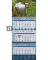 Картинка к книге День за днём - Календарь квартальный 2015. Год козы. Белая козочка среди полевых цветов (14514)