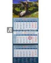 Картинка к книге День за днём - Календарь квартальный 2015. Год козы. Козел на горном лугу (14515)
