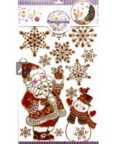 Картинка к книге 1TOY - Новогодний набор объемных наклеек Дед Мороз и Снеговик" 50х32 см (Н88939)