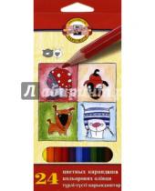 Картинка к книге Цветные карандаши более 20 цветов - Карандаши "Собаки и кошки", 24 цвета (3594/24С)