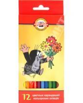 Картинка к книге Цветные карандаши 12 цветов (9-14) - Карандаши цветные "Крот" (12 цветов) (3652)