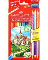 Картинка к книге Faber-Castell - Карандаши 18 цветов, 15 шт. ECO "Замок" + точилка (в ограниченном количестве) (111215)