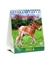 Картинка к книге Календарь настольный 120х140 (домики) - Календарь на 2014 год "Жеребята" (10402)
